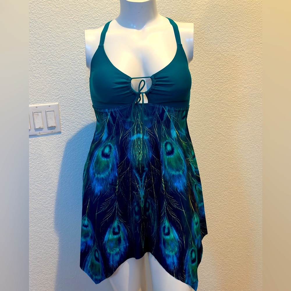 Swim dress peacock